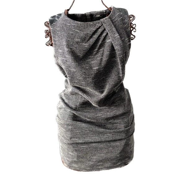 Mexx Metropolitan Faux Leather and Grey Sleeveless Dress in Women’s Size Medium - Picture 1 of 15